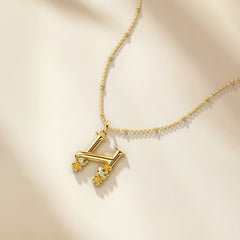 Hyssop Blossom Letter H Pendant Necklace