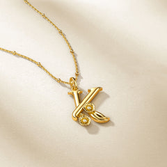 Kalmia Flower Blossom Letter K Pendant Necklace