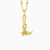 Lily Blossom Letter L Pendant Necklace
