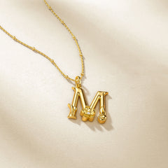 Myrtle Blossom Letter M Pendant Necklace