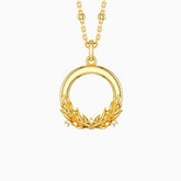 Olive Branch Blossom Letter O Pendant Necklace