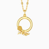 Queen Anne's Lace Blossom Letter Q Pendant Necklace