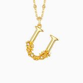 Uva Ursi Blossom Letter U Pendant Necklace
