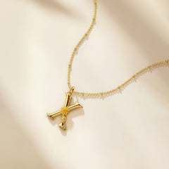 Xeranthemum Blossom Letter X Pendant Necklace
