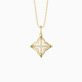 Lucky Four-Leaf Clover Cross Amulet Pendant Necklace