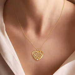 Love Is Patient' Infinite Love Heart Pendant Necklace