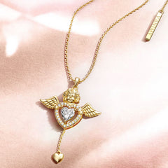 Cherub's Whisper Dancing Love Pendant Necklace
