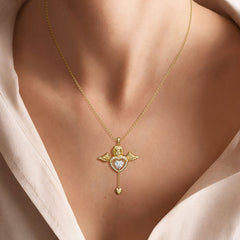 Cherub's Whisper Dancing Love Pendant Necklace