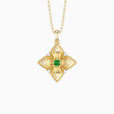 Lucky Radiance Clover Charm Milgrain Pendant Necklace