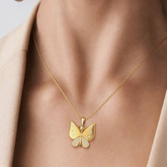 Personalized Metamorphosis Butterfly Engraved Necklace