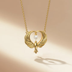 Maternal Love Dove Pearl Necklace