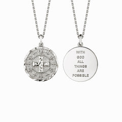 Gothic Liquid Lava Cross Fleur-de-Lis Medallion Necklace