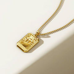 Three Crosses Triumph Medallion Necklace