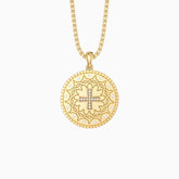 Personalized Cross Crown of Thorns Medallion Necklace