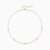 Beaded Bezel-Set Station Necklace