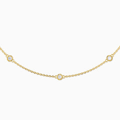 Beaded Bezel-Set Station Necklace