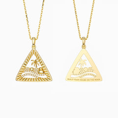 Parable of the Wise and Foolish Builders Triangle Pendant Necklace