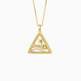 Parable of the Wise and Foolish Builders Triangle Pendant Necklace