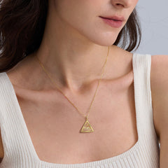 Parable of the Wise and Foolish Builders Triangle Pendant Necklace