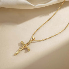 Floral Cross April Daisy Birth Flower Necklace