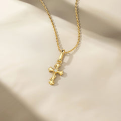 Fleur-de-Lis Thorn Cross Charm Pendant