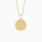 Alpha Omega Cross Medallion Necklace