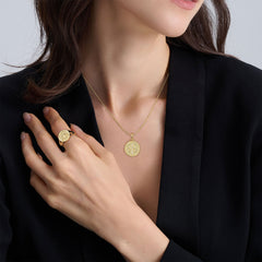 Alpha Omega Cross Medallion Necklace