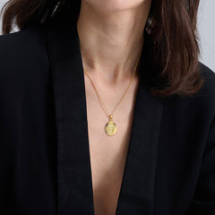 Alpha Omega Medallion Pendant Necklace