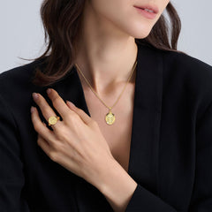 Alpha Omega Medallion Pendant Necklace