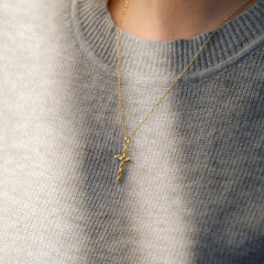 Interwoven Knot Cross Pendant Necklace