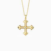 Fleur-de-Lis Cross Pendant Necklace
