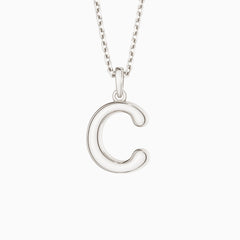 Bubble Initial Letter C Pendant Necklace