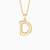 Bubble Initial Letter D Pendant Necklace