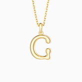 Bubble Initial Letter G Pendant Necklace