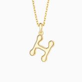 Bubble Initial Letter H Pendant Necklace