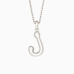 Bubble Initial Letter J Pendant Necklace