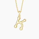 Bubble Initial Letter K Pendant Necklace