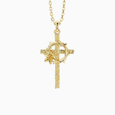 Crown of Thorns Lily Cross Pendant Necklace