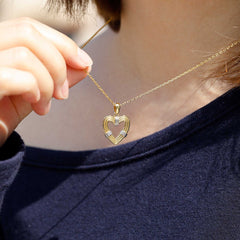 Two-Tone Heart Cord Love Knot Necklace