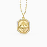 Sacred Rose Heart Medallion Necklace
