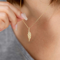 Braided Angel Wing Pendant Necklace