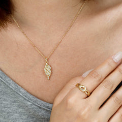 Braided Angel Wing Pendant Necklace