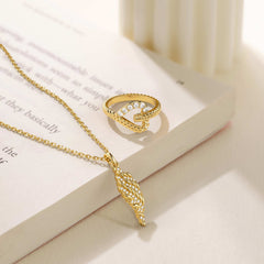 Braided Angel Wing Pendant Necklace