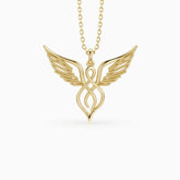 Braided Cord Angel Wing Necklace