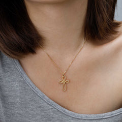 Trinity Cord Rope Cross Necklace