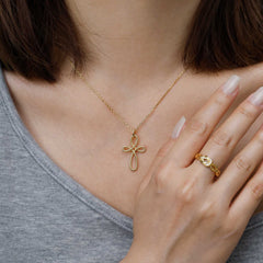 Trinity Cord Rope Cross Necklace