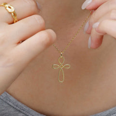 Trinity Cord Rope Cross Necklace