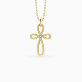 Trinity Cord Rope Cross Necklace