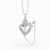 Flaming Heart with Dagger Necklace