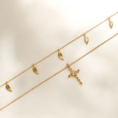 Palm Leaf Station Necklace